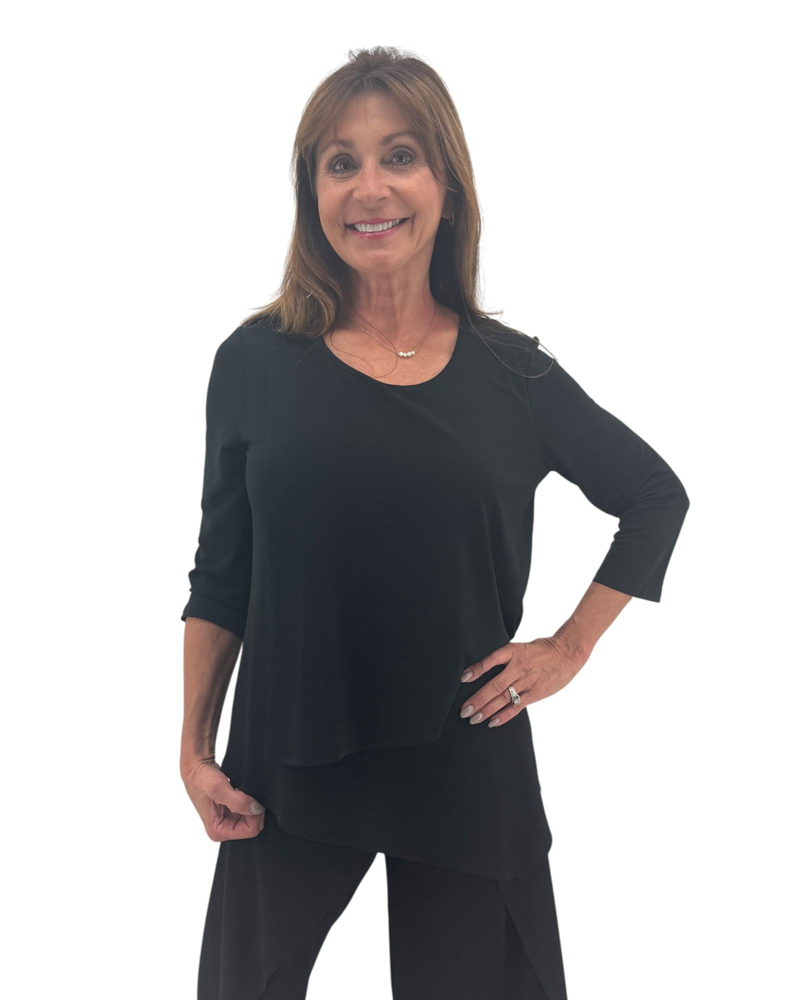 Tunique en maille crêpe BY JJ, manches 3/4, CR-108