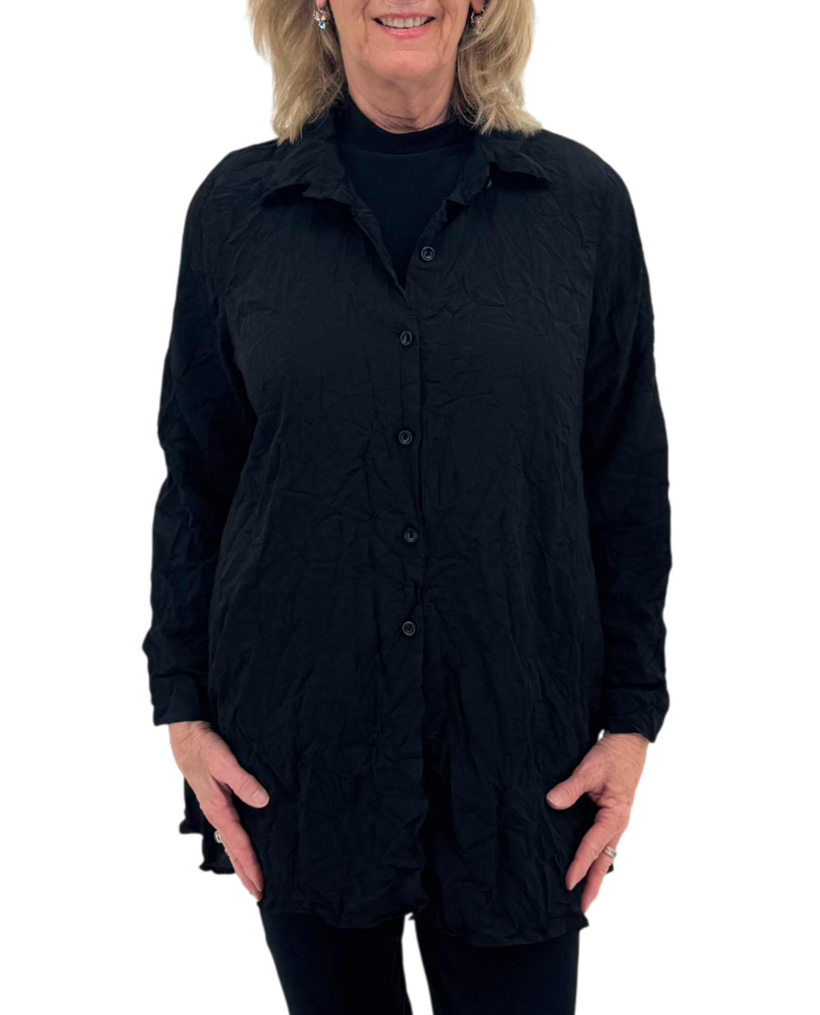 CHEMISE À MANCHES LONGUES FROISSÉE AVEC BOUTONNAGES FOCUS CD402P