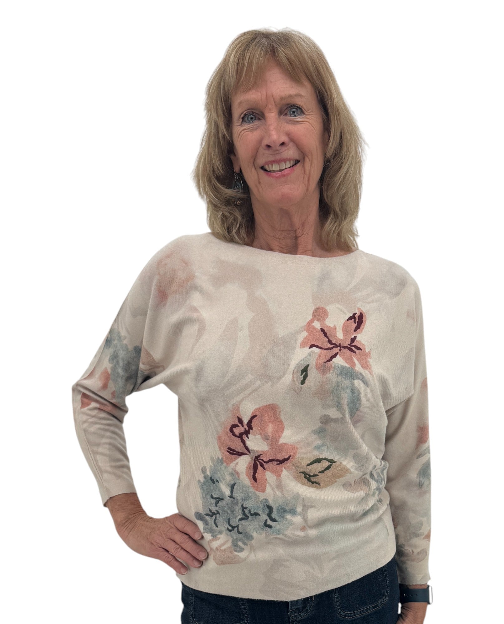 PULL BRODÉ À FLEURS KEREN HART TH-39060