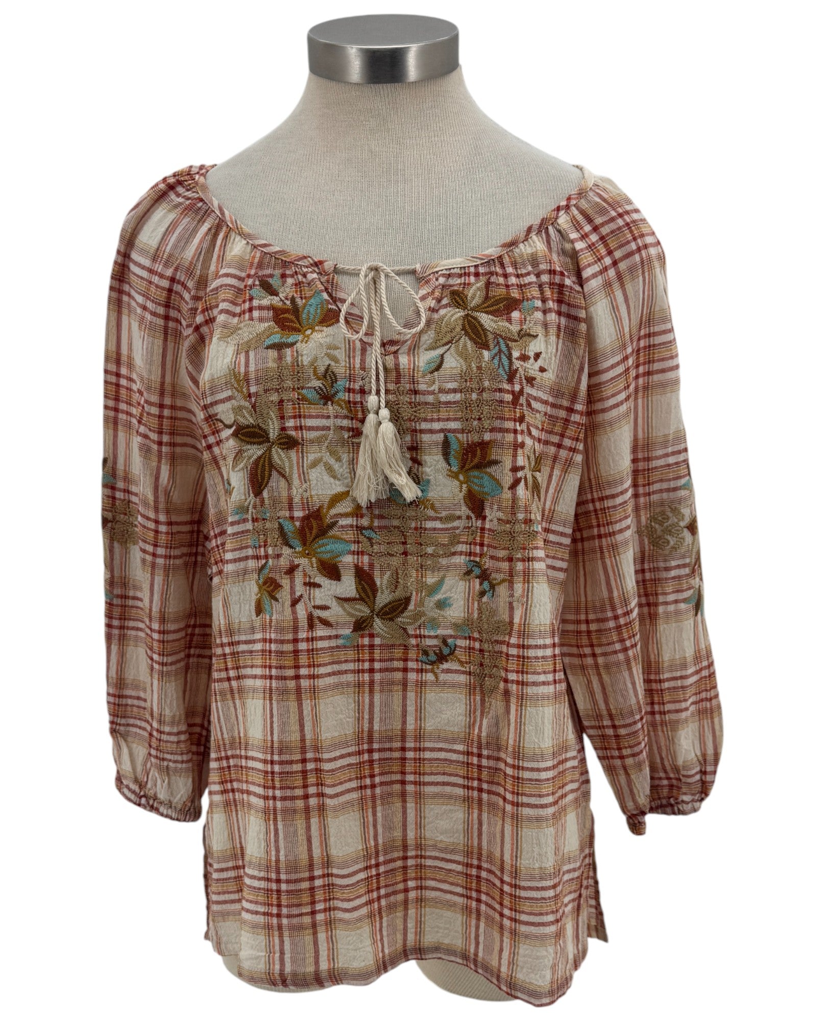 HAUT À CARREAUX BRODÉ PAPARAZZI ANN-4569